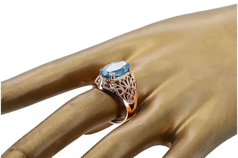 Original Vintage 14K Rose Gold Aquamarine Ring Vintage style vrc074r
